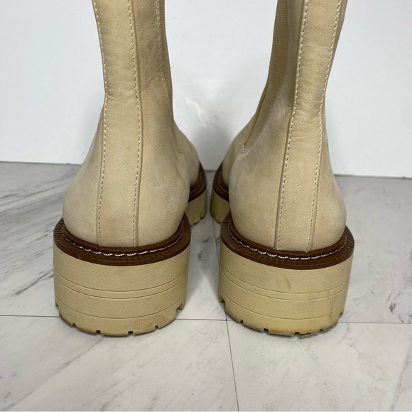 Sam Edelman Laguna Cream Nubuck Lug Sole Chelsea Boot 7 1/2 W - Picture 4 of 16